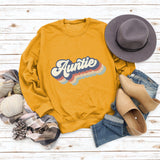 Auntie Letters Loose Bottoming Round Neck Fashion Ladies Long Sleeve Sweater