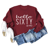 Hello Sixty Fashion Round Neck Loose Large Long Sleeve Letter Sweater