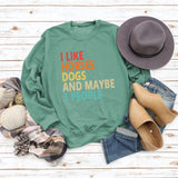 I Like Horses  Dogs Fashion Round Neck Print Letters Women's Long Sleeve Print Sweater
