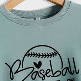 Baseball Mom Baseball Letter Printing Fall/Winter Baseball Long Sleeve Plus Size Sweater Girl