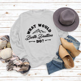 What Would Beth Duttonwish Autumn and Winter Long-sleeved Letter Casual Sweater