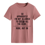 Donc apparemment je suis mode col rond lettre ample manches courtes t-shirt femme
