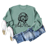 Doomom Letter Cute Puppy Print Long Sleeve Plus Size Sweater