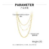 NEHZUS Double Layer Hip Hop Titanium Steel Necklace For Women Stainless Steel Collarbone Chain Necklaces