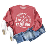 CAMP SUNSHINE FRIENDS CREWNECK LETTERS LOOSE CAMPING LONG-SLEEVED SWEATSHIRT
