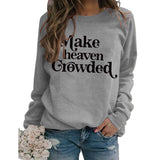 Round Neck Set Tops Long Sleeve Makeheaven Print Loose Sweatshirt