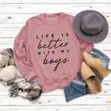 Round Neck Letter Top Women's Sweater LIKE IS Better Sweater Printing
