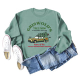 GRISWOLD'S TREE FARM Letter Christmas Loose Sweater Long Sleeve Woman