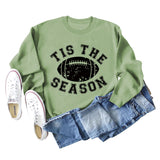 SPOT TIS THE SEASON RUGBY LETTER PRINT LONG SLEEVED SWEATSHIRT WOMEN