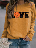 Round Neck Tops Women Long-sleeved Printed Loose Sweater