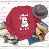 BOO BOO CREW Letter Loose Fall/Winter Bottom Long Sleeve Women's Sweater