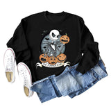 THE PUMPKIN KING Pumpkin Skull Halloween Round Neck Large Size Long-sleeved Sweater Women