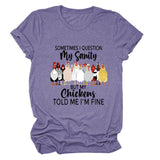 SOMETIMES QUESTION MY Summer Letter T-shirt with Short Sleeves Printed By Round Neck