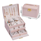 Jewelry Organizer Portable Necklace Earrings Rings Jewelry Box Packaging PU Leather Storage Joyeros Organizador De Joyas