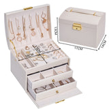 Jewelry Organizer Portable Necklace Earrings Rings Jewelry Box Packaging PU Leather Storage Joyeros Organizador De Joyas