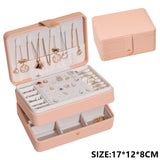 Jewelry Organizer Portable Necklace Earrings Rings Jewelry Box Packaging PU Leather Storage Joyeros Organizador De Joyas