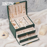 Jewelry Organizer Portable Necklace Earrings Rings Jewelry Box Packaging PU Leather Storage Joyeros Organizador De Joyas
