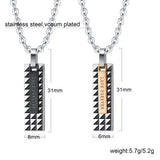 Couples Stainless Steel Pendant Necklace Personalized Matching Necklaces Set with Engraved